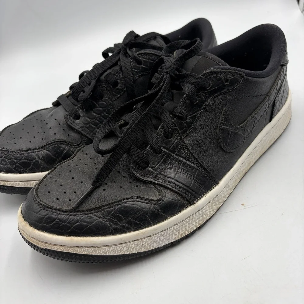 Air Jordan 1 Golf Low Black Croc Mens 9.5 - Spikeless Shoes Sneakers DD9315-003